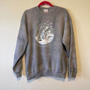 Vintage Disney Eeyore Pooh Winter Crewneck Sweatshirt